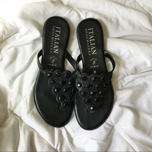 Italian Shoemakers black Sandals! Size 6!